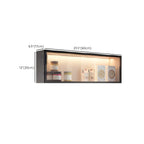 Vitrine murale moderne en bois gris et porte vitrée