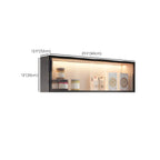 Vitrine murale moderne en bois gris et porte vitrée