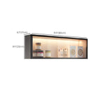 Vitrine murale moderne en bois gris et porte vitrée