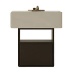 Petite table de chevet de rangement nordique blanche et noire à 3 niveaux
