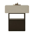 Petite table de chevet de rangement nordique blanche et noire à 3 niveaux
