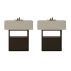 Petite table de chevet de rangement nordique blanche et noire à 3 niveaux