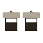Petite table de chevet de rangement nordique blanche et noire à 3 niveaux