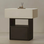 Petite table de chevet de rangement nordique blanche et noire à 3 niveaux