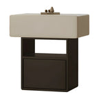 Petite table de chevet de rangement nordique blanche et noire à 3 niveaux