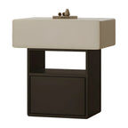 Petite table de chevet de rangement nordique blanche et noire à 3 niveaux
