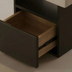 Petite table de chevet de rangement nordique blanche et noire à 3 niveaux