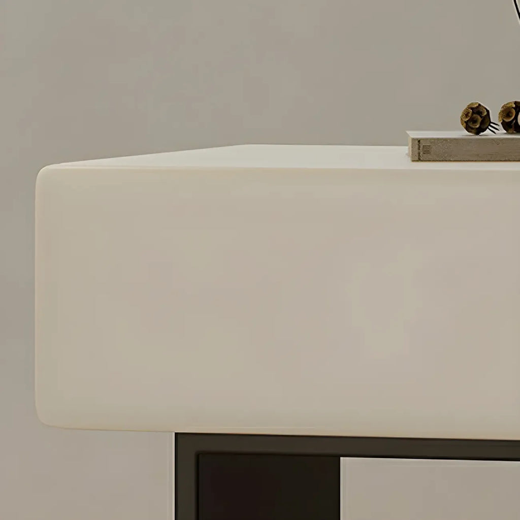Petite table de chevet de rangement nordique blanche et noire à 3 niveaux