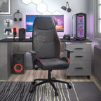 24/7 Shop At Home Sedia Gaming Ansar in Ecopelle Cucita a Diamante