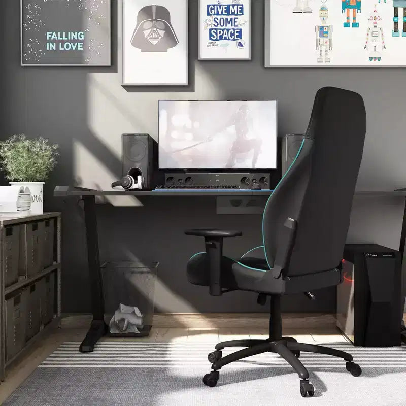 24/7 Shop At Home Sedia Gaming Ansar in Ecopelle Cucita a Diamante