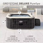 Intex PureSpa Plus Greystone Spa gonflable carré pour 4 personnes, 83 x 28
