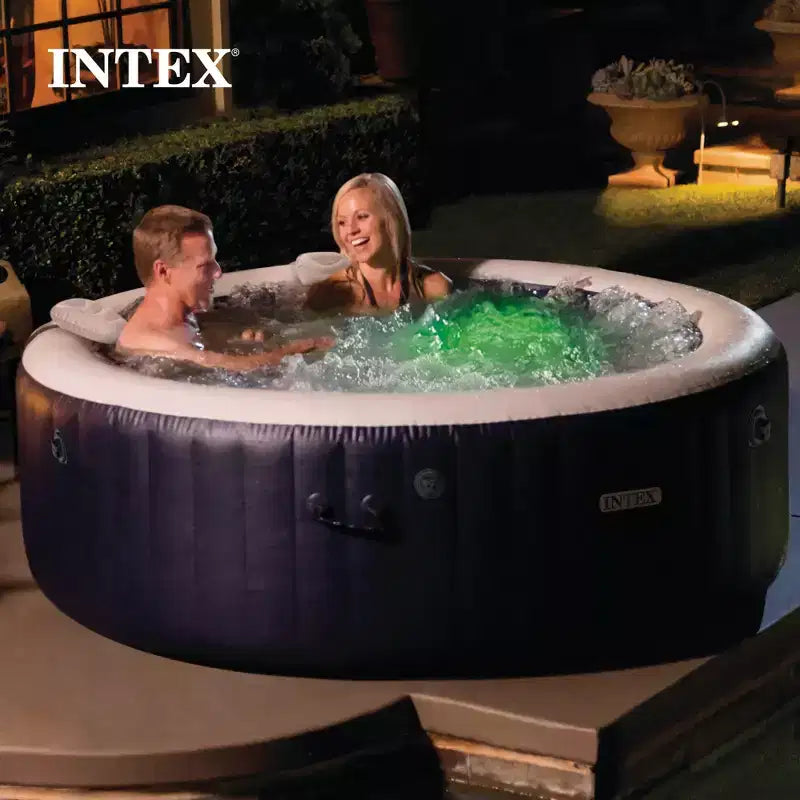 Intex 28429EP PureSpa Plus Spa Gonflable à Bulles pour 4 Personnes, 77 x 28