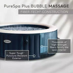 Spa gonflable rond Intex PureSpa Plus 6 personnes avec 170 diffuseurs à bulles, bleu