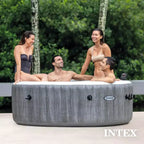 Intex 28439EP PureSpa Plus Jet Bulles Gonflable Gris Bois, 77 x 28