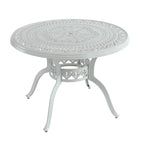 Ensemble de salle à manger d'extérieur 5 pièces en fonte d'aluminium avec 4 chaises pivotantes