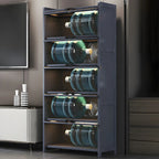 Vitrine moderne en bambou gris pour salon