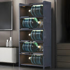 Vitrine moderne en bambou gris pour salon