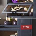 Vitrine moderne en bambou gris pour salon