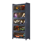 Vitrine moderne en bambou gris pour salon