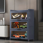 Vitrine moderne en bambou gris pour salon