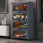 Vitrine moderne en bambou gris pour salon