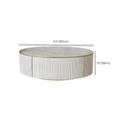 Table basse ronde en bois blanc avec tiroir relevable