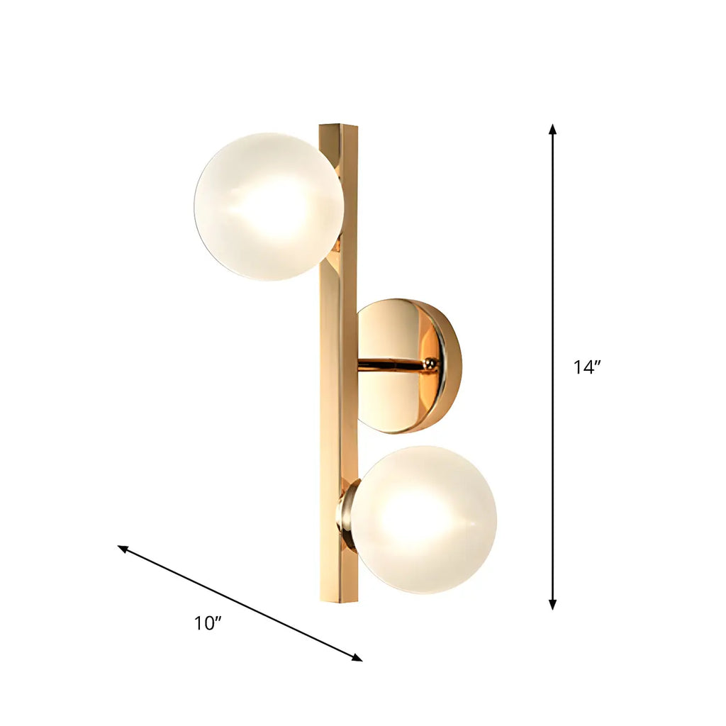 Applique da parete a LED in ottone a 2 luci per l'arredamento del soggiorno