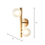 Applique da parete a LED in ottone a 2 luci per l'arredamento del soggiorno