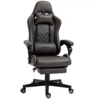 Sedia Gaming Vinsetto Racing Sedia da Ufficio Gamer in Pelle PU a Diamante Schienale Alto Girevole Reclinabile con Poggiapiedi, Supporto Lombare, Altezza Regolabile