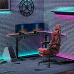 Sedia Gaming Vinsetto Racing Sedia da Ufficio Gamer in Pelle PU a Diamante Schienale Alto Girevole Reclinabile con Poggiapiedi, Supporto Lombare, Altezza Regolabile
