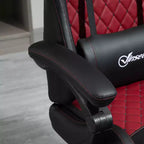 Sedia Gaming Vinsetto Racing Sedia da Ufficio Gamer in Pelle PU a Diamante Schienale Alto Girevole Reclinabile con Poggiapiedi, Supporto Lombare, Altezza Regolabile