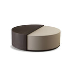 Table basse ronde élégante marron beige avec rangement