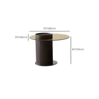Table basse ronde élégante marron beige avec rangement