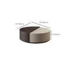 Table basse ronde élégante marron beige avec rangement