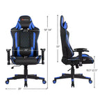 Sedia da Gaming con Massaggio Costway, Sedia da Corsa Reclinabile con Supporto Lombare e Poggiatesta Bianco/Blu/Rosa/Rosso