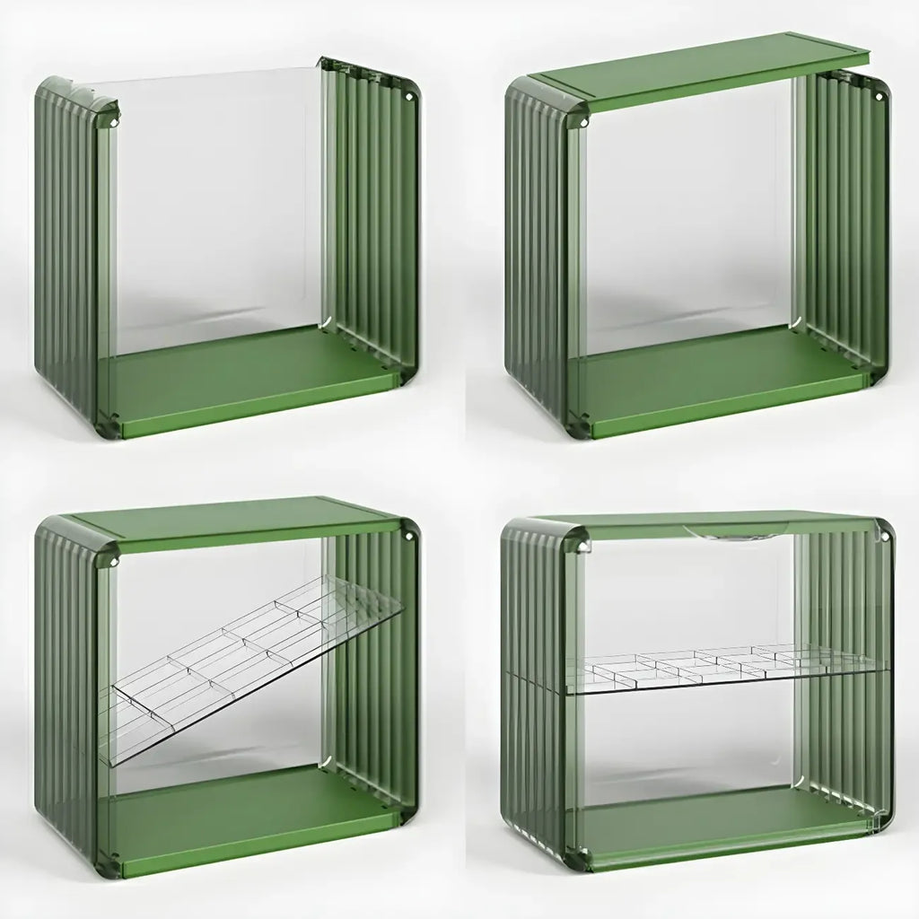Vitrine empilable en acrylique transparent pour salon