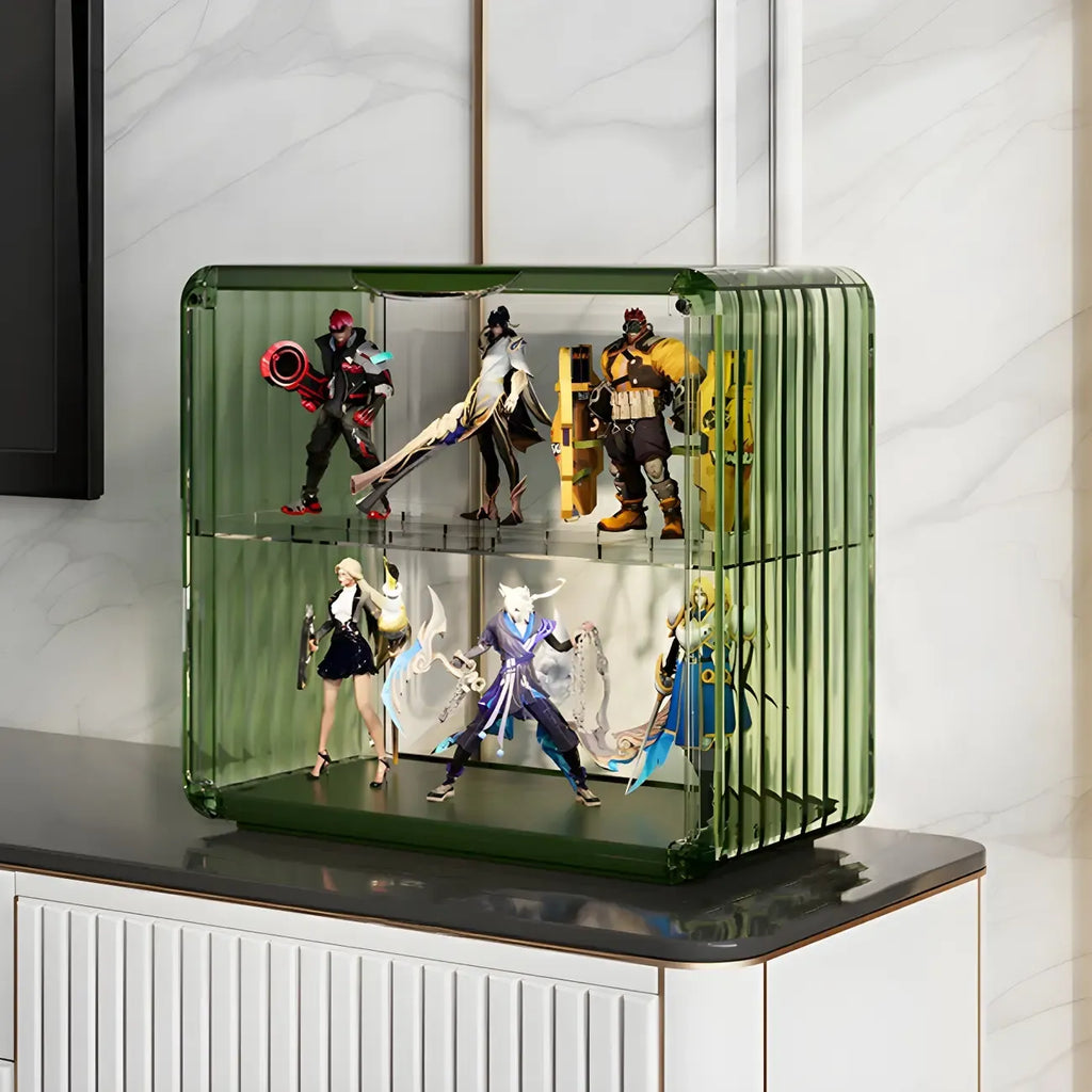 Vitrine empilable en acrylique transparent pour salon