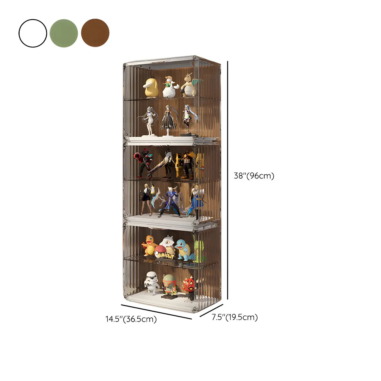 Vitrine empilable en acrylique transparent pour salon