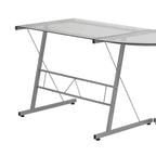 Bureau de jeu d'angle BlackArc avec plateau en verre trempé et cadre en acier thermolaqué