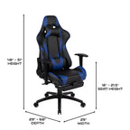 Sedia gaming reclinabile BlackArc in similpelle – Braccioli girevoli regolabili in altezza, poggiapiedi estraibile, cuscini poggiatesta e lombare