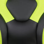 Chaise de jeu à dossier haut BlackArc en similicuir, siège pivotant réglable en hauteur et accoudoirs rembourrés relevables