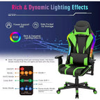 Chaise de jeu Costway pivotante réglable avec lumières LED dynamiques