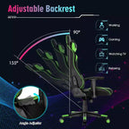 Chaise de jeu Costway pivotante réglable avec lumières LED dynamiques