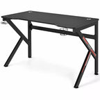 Bureau de jeu en forme de K Costway 48 pouces avec porte-gobelet et crochet pour casque