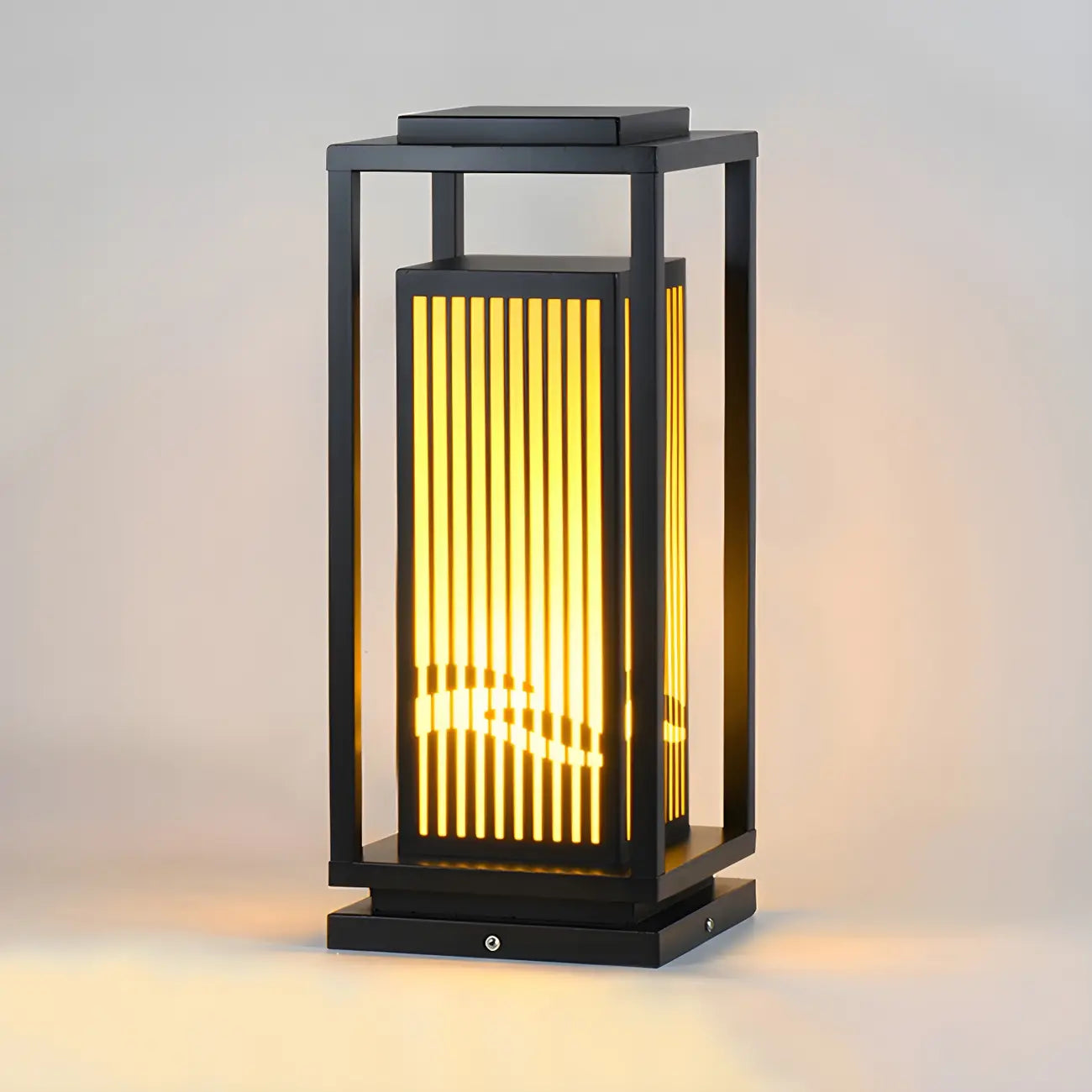 Abat-jour rectangulaire vertical élégant pour poteau lumineux