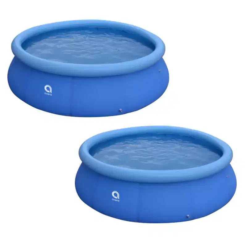 JLeisure 12' x 30 Prompt Set Inflatable Backyard Kids Swimming Pool (2 Pack)