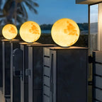 Lampe de poteau en résine à motif de globe lunaire jaune