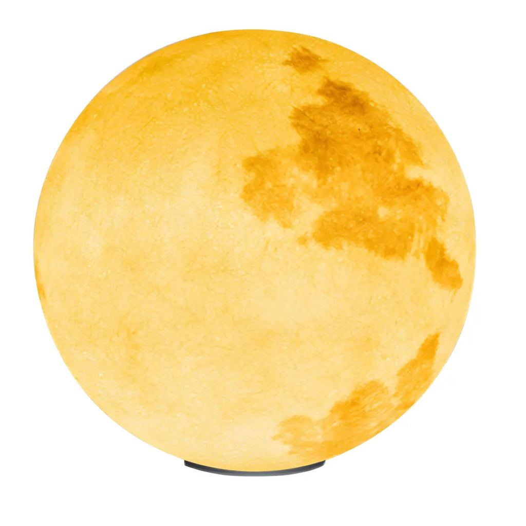 Lampe de poteau en résine à motif de globe lunaire jaune