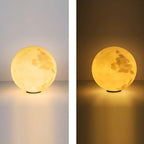 Lampe de poteau en résine à motif de globe lunaire jaune