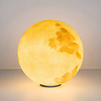 Lampe de poteau en résine à motif de globe lunaire jaune